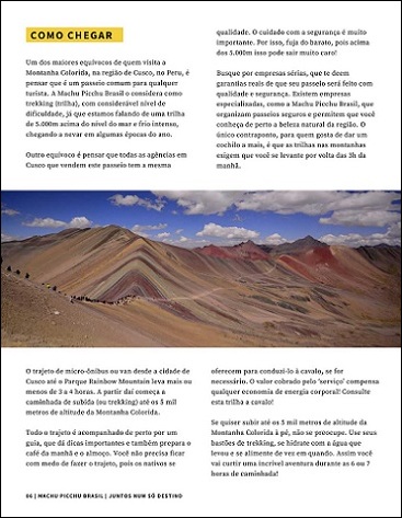 Prévia Revista Machu Picchu Brasil - Montanha Colorida Peru